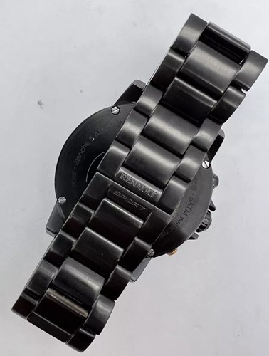RENAULT Sport Chronograph Date Mens 48mm Quartz Watch Black Case Bracelet NEW - Picture 6 of 18