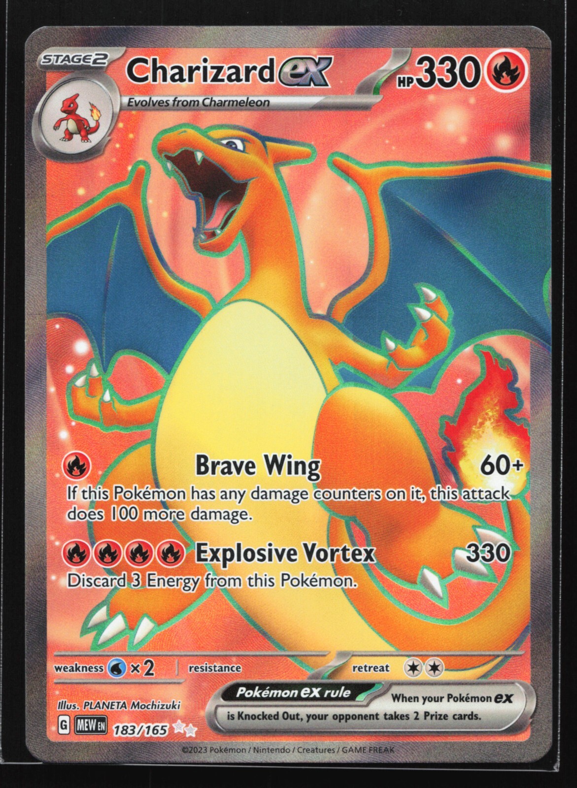 Pokemon Charizard ex 183/165 Scarlet Violet 151 Ultra Rare Full Art Holo NM
