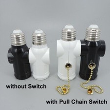 E27 to US power plug AC Light Bulb Lamp Holder Base Socket Pull Chain Switch 6H