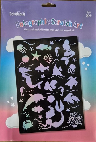 SCRATCH ART Regenbogen Holografisches Set für Kinder Schablonen-Set Magic verschiedene Werkzeuge A4 - Bild 2 von 7