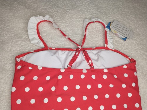 QYQKFLY Girls One Piece Swimsuit Red White Polka Dot Ruffles Size 16 NWT - Picture 6 of 8