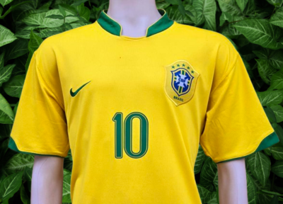 BRAZIL 2006 WORLD CUP QUATER FINALS RONALDINHO 10 HOME JERSEY NIKE