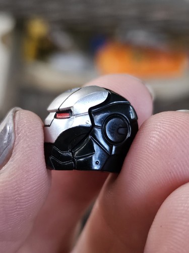 LEGO - Minifig, Headgear Black Space Helmet w/ Silver Face Shield (War Machine) - Picture 2 of 7