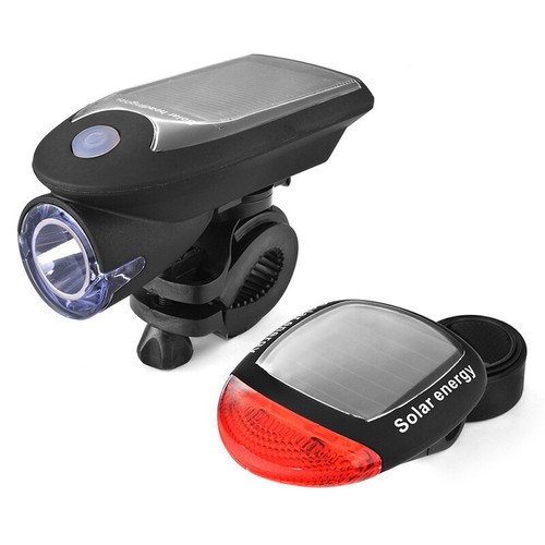 Solar Power Bike Light USB 3 Mode Bicycle Front Tail Light Lamp Bike Headlight - Picture 5 of 12