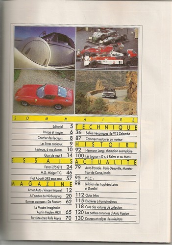 AUTO PASSION 13 FERRARI 275 GTB FIAT ABARTH 595 ESSE ESSE JAGUAR TYPE D MG TC - Bild 2 von 2