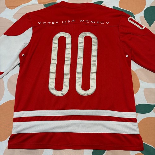 10 Deep VCTRY USA Hockey Jersey Men's Medium Red White Embroidered Numbered READ - Picture 10 of 15