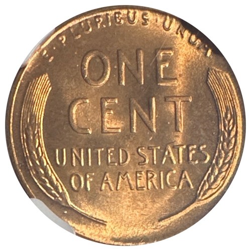 1945-D U.S. Lincoln Wheat Cent - Graded NGC MS66 RD - Brilliant Red Color - Picture 4 of 6