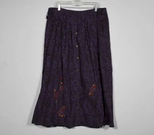 Market Place Dignity Not Charity Purple Drawstring Embroidered Skirt Size M