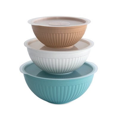 Prep and Serve Mixing Bowls Set 6-Piece Earth-Tones