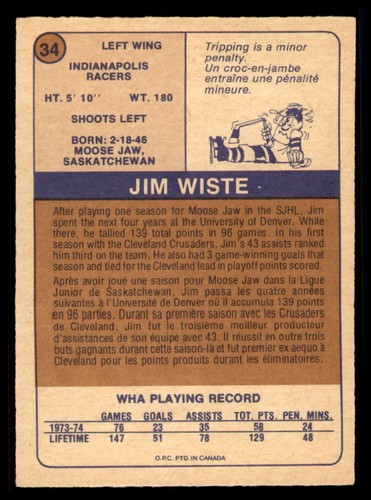 1974-75 O-Pee-Chee OPC WHA #1-66 NRMT or Better Complete Your Set Pick *virtus* - Picture 149 of 279