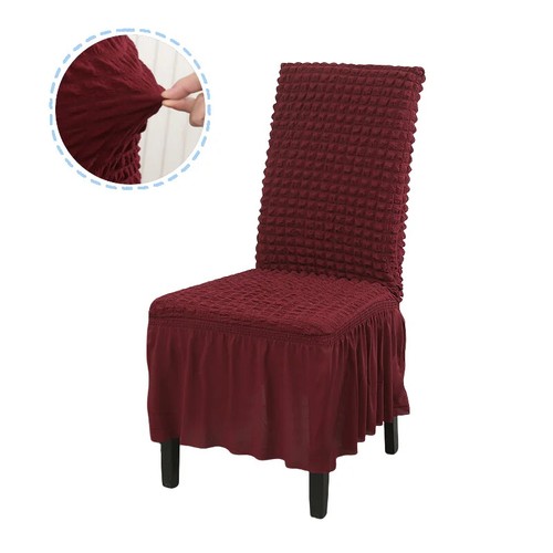 4/6 Pcs Dining Room Chair Cover Bubble Plaid Skirt Chair CoversFor Hotel Party - Bild 12 von 32