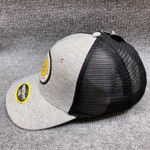 Trophy Tracker Hat Cap Stretch Fitted Large Mens Gray Black Mesh - Picture 7 of 11