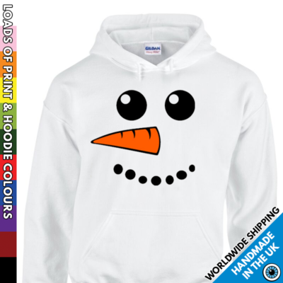 Kids Snowman Christmas Hoodie Cute Funny Cool Hooded Top Boy Girl Xmas