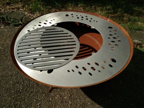 Rost Feuerschale 60cm Edelstahl 1.7mm Grill BBQ Garten Feuerschale Rost 1 set