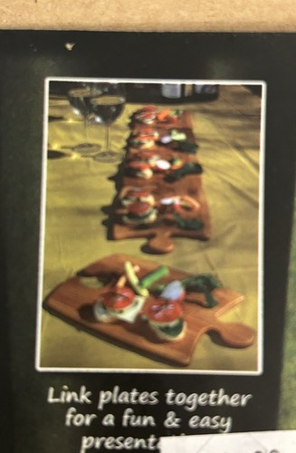 Bamboo Puzzle Party Platters Set 2 Cheese Board Charcuterie Cooking Serving NWT - Picture 5 of 6