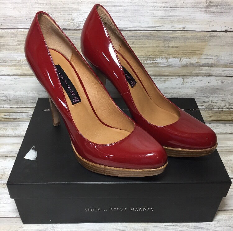 Steven by STEVE MADDEN Women's Lemore Red Patent Leather Pumps Women's 8.5 M NEW Steven by STEVE MADDEN Women's Lemore Red Patent Leather Pumps Women's 8.5 M NEW
