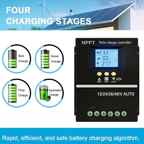 Controller di carica solare 60 A MPPT 12 V 24 V 36 V 48 V regolatore batteria fotovoltaica doppia USB - Foto 11 di 22