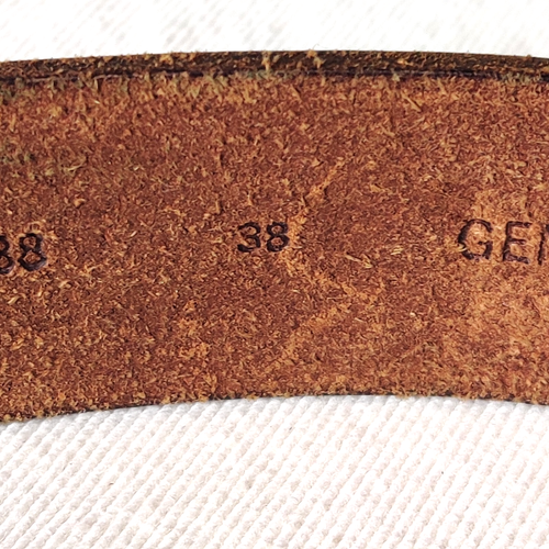 Vintage Relic Octane 1,5" breiter hellbrauner geprägter Echtledergürtel - Größe 38 - Bild 8 von 13