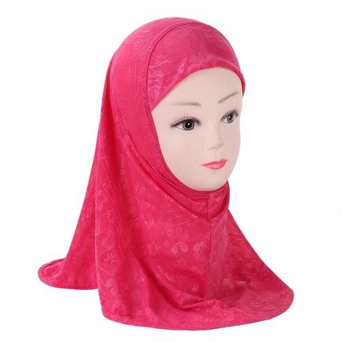 2-6Y One Piece Kids Girls Hijab Prayer Scarf Shawl Muslim Turban Amira Stole - Picture 17 of 17