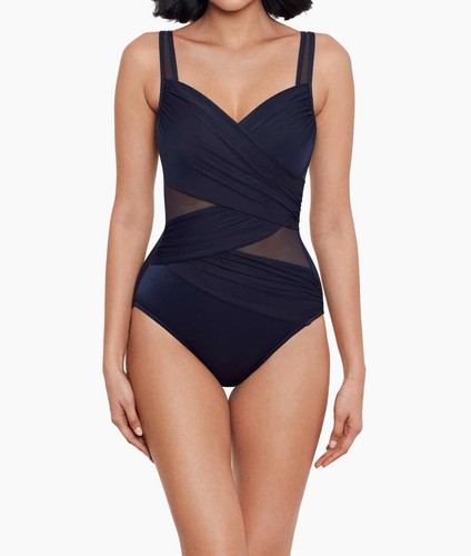 Miraclesuit 6516665 New Sensations Madero einteiliger Badeanzug Größe 6 Mitternacht 188 $