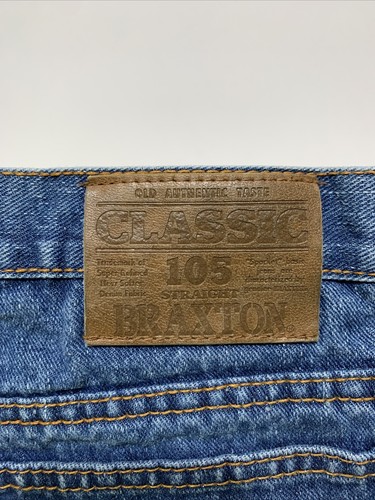 Braxton Mens Blue Jeans 40x32 Actual 40x34 Classic 105 Straight EUC! - Picture 2 of 7