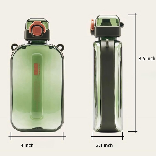 24 Unzen Flache Quadratische Wasserflasche Reiseflasche Tragbar BPA Frei Auslaufsicher Groß - Bild 5 von 12