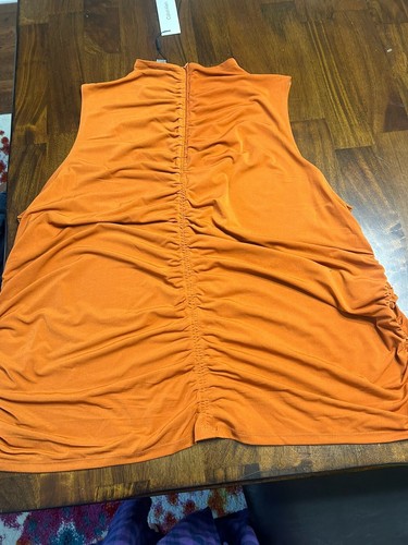 Calvin Klein Sleeveless Blouse Size 2X NWT Burnt Orange - Picture 4 of 6