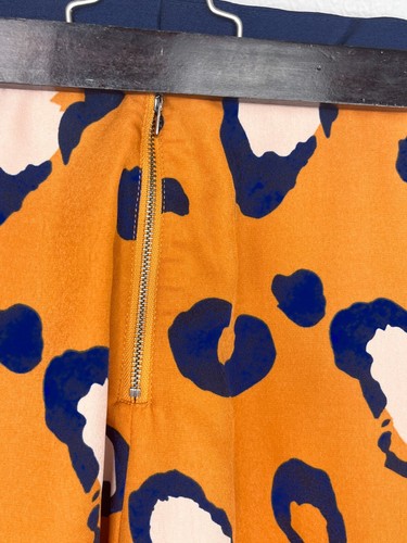 Phillip Lim Target Circle Skirt Size 16 Leopard Mustard Yellow Orange Navy Blue - Picture 9 of 11
