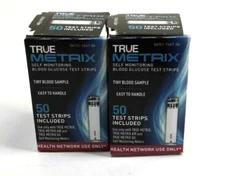 True Metrix Self Monitoring Blood Glucose Test Strips R3H01-650  2 Packs Of 50