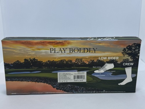 Box Of 3-Arnold Palmer Play Boldly Men's Size 9-12 ) 1-Low Rider & 2-Crew Socks - Picture 2 of 5