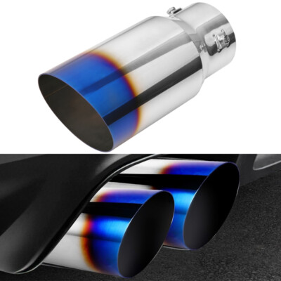 Exhaust Tip for 1.5-2.5'' Inlet 4'' Outlet 9'' Long Stainless Steel Blue Burnt Pipe