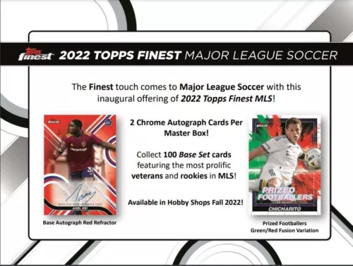 ⚽ 2022 TOPPS FINEST SOCCER HOBBY BOX 2 AUTOGRAPH  MLS SOCCER FACTORY SEALED