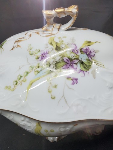 CT Altwasser Purple Floral Covered Vegetable and Lid 12" (Sp15) - Picture 2 of 5