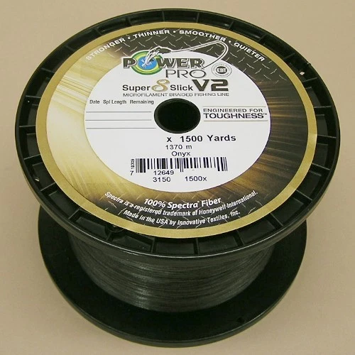 Power Pro Super Slick V2 Braided Fishing Line 50lb Test 1500 Yd Onyx 50#