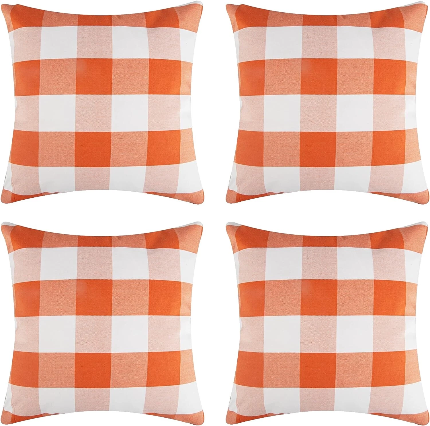 Almohadas blancas a cuadros para decoración del hogar