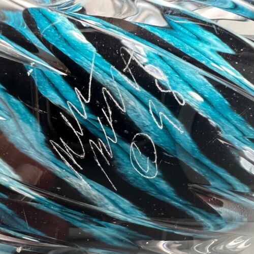 Contemporary American Studio Art Glass Case Spiral Nautilus Shell 8" Signed 1998 - Picture 6 of 8