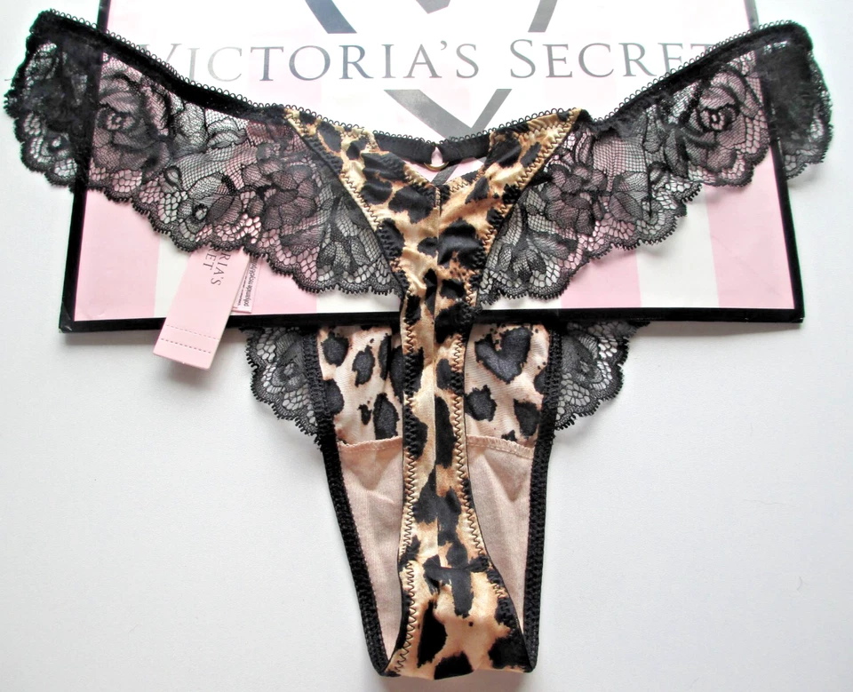 VICTORIA'S SECRET VERY SEXY High Leg Thong Panty VS Leopard S M L XL Lace Trim - Image 2 of 4