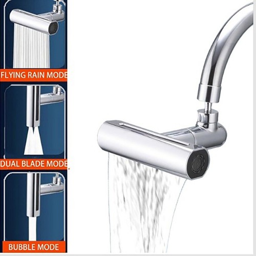 PROLUNGA PER RUBINETTO DA CUCINA LAVANDINO BAGNO CASCATA 4 IN 1 GIREVOLE 360° - Photo 1/12