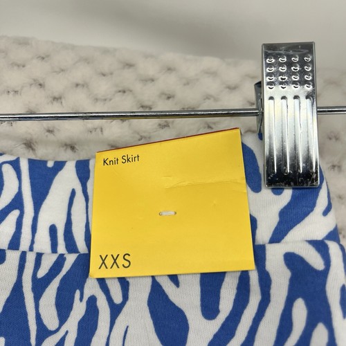 Diane von Furstenberg Skirt Blue Zebra Print Flare Hem XXS - Picture 7 of 9