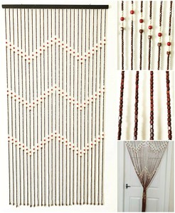 Natural Wooden Beaded Door Curtain Bamboo Summer Blind Fly Mosquito Bug Screen