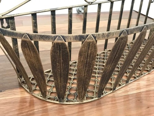 Country Style FlowerPot Plant Holder Rack Wall mounted Window Box Brass Set of 2 - Picture 8 of 9
