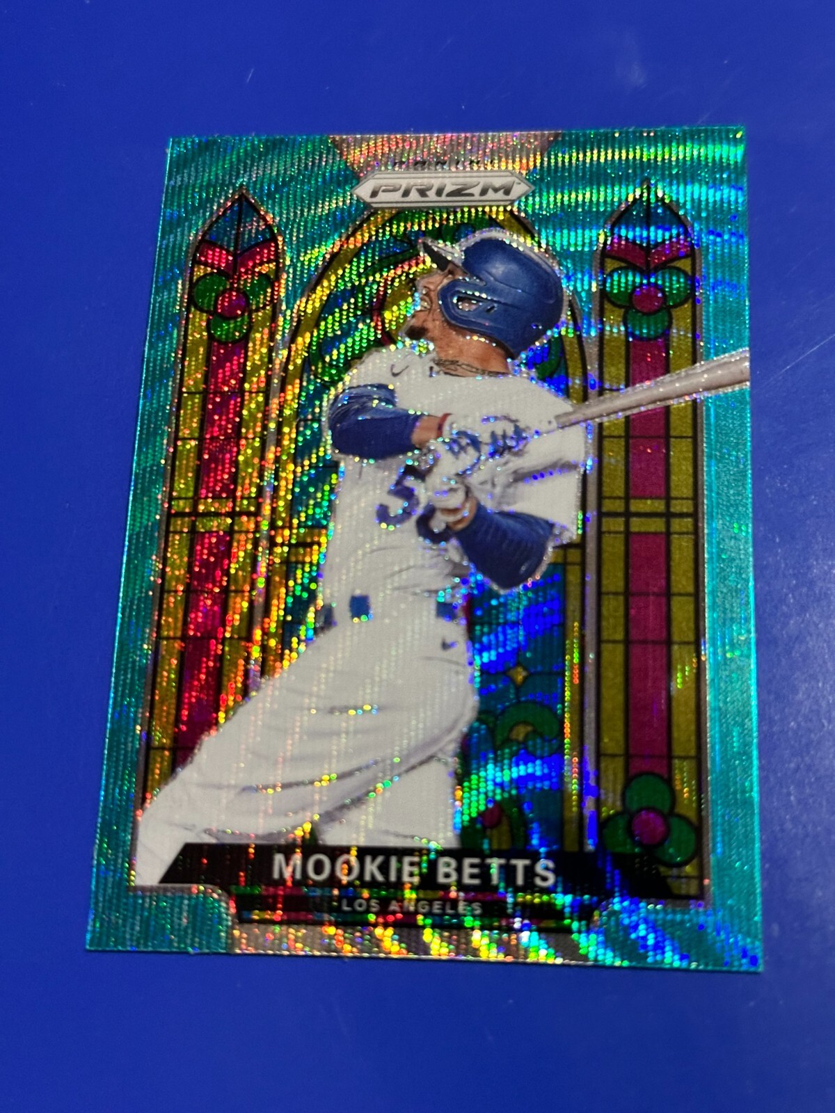 2021 Panini Prizm - Stained Glass #SG-2 Mookie Betts Teal Wave PRIZM-FREE SHIP