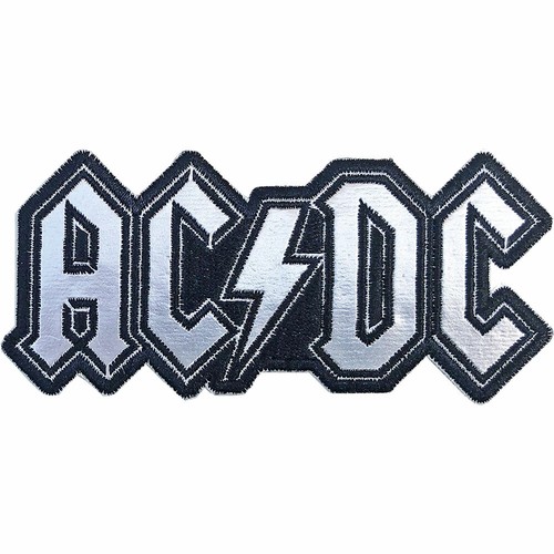 AC/DC CHROME LOGO SEW OR IRON ON CUT OUT PATCH OFFICIALLY LICENSED - Imagen 2 de 8