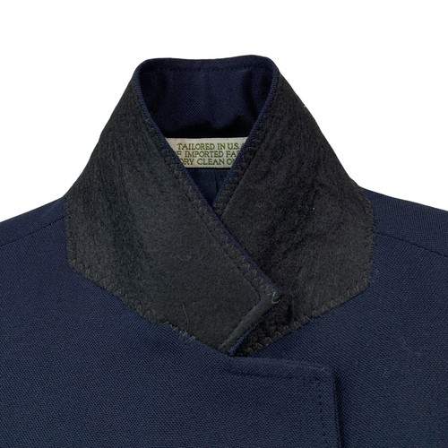 VTG 42 L ORVIS Navy Blue Gold Button Hopsack Knit 3 /2 Roll Wool Blend Blazer - Picture 4 of 13
