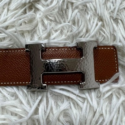 HERMES Constance Belt Leather Brown Silver-Tone H Logo  display picture 2