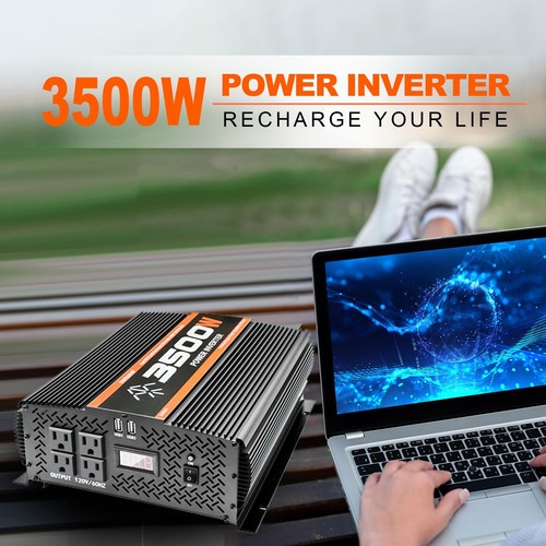 3500W Wechselrichter 12V DC auf 110V AC Wandler für Haus, Wohnmobil, LKW, Off-Grid Sola... - Bild 7 von 8