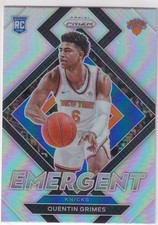 2021-22 Panini Prizm NBA No. 19 Quentin Grimes Rookie Emergent Silver Prizm