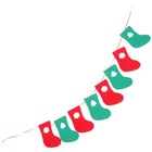  3 stücke 2,5 Meter Weihnachtsfahnen Santa Strumpf Socke Bunting Girlande mit
