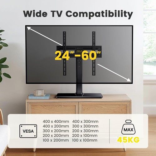 Soporte de TV de mesa universal Alphamount para la mayoría 32''-60'' hasta 88 libras APTVS17 - Imagen 2 de 8