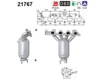 Katalysator AS 21767 FüR Opel Vectra Z02 CC Corsa X01 Caravan Astra GTC A04 X03